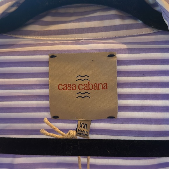 NWT STRIPED BUTTON DOWN BLOUSE - Picture 2 of 6